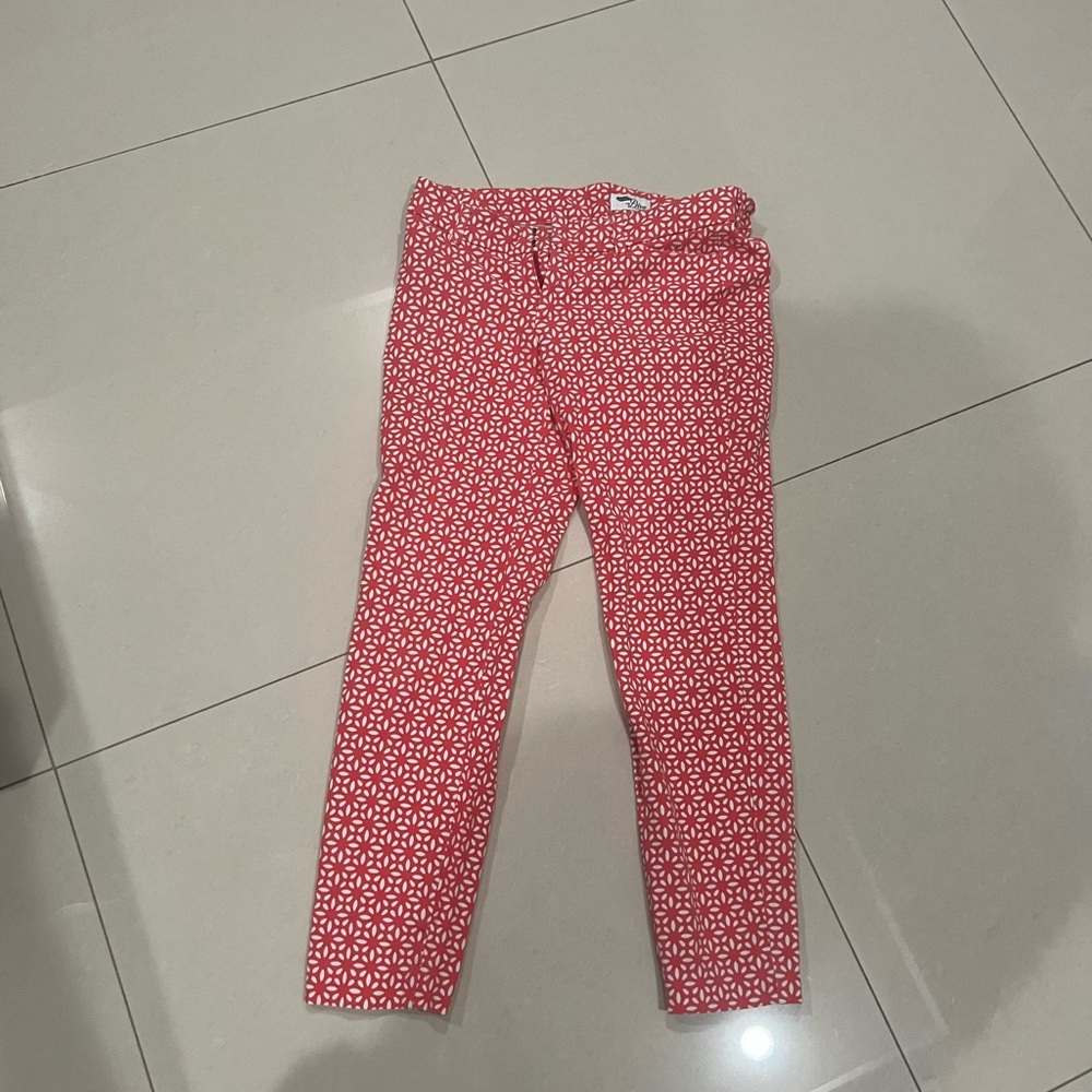 Old Navy Orange/ white Geometric cropped ankle pants